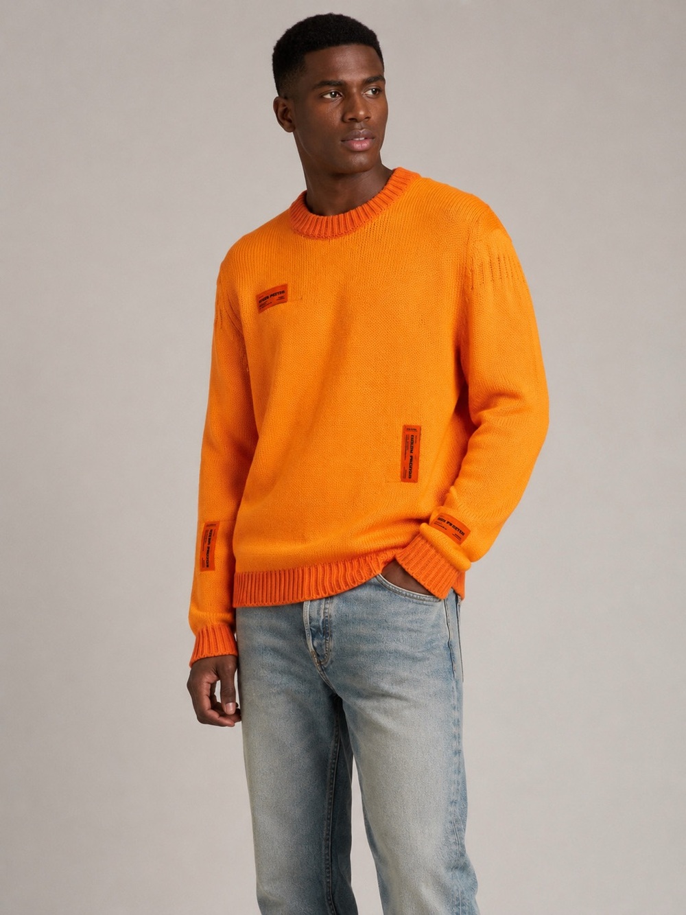 Rare Heron Preston Crazy Label Cotton Sweater made in Italy Sz M